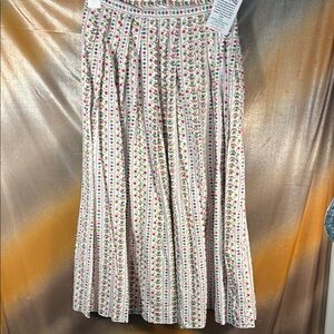 Vintage 30” long cotton Floral Pleated Skirt - Multicolor‎ H1